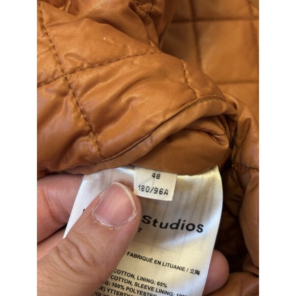 Acne Studios Brown Quilted Puffer Vest Hood Zip Up Midnight PAW17 Men’s M 48 - Picture 9 of 12